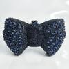 Green Bow Rhinestone Evening Bag Gold Hard Metal Crystal Wedding Handbags Bridal Party Cluches Diamond Women Cocktail Purses