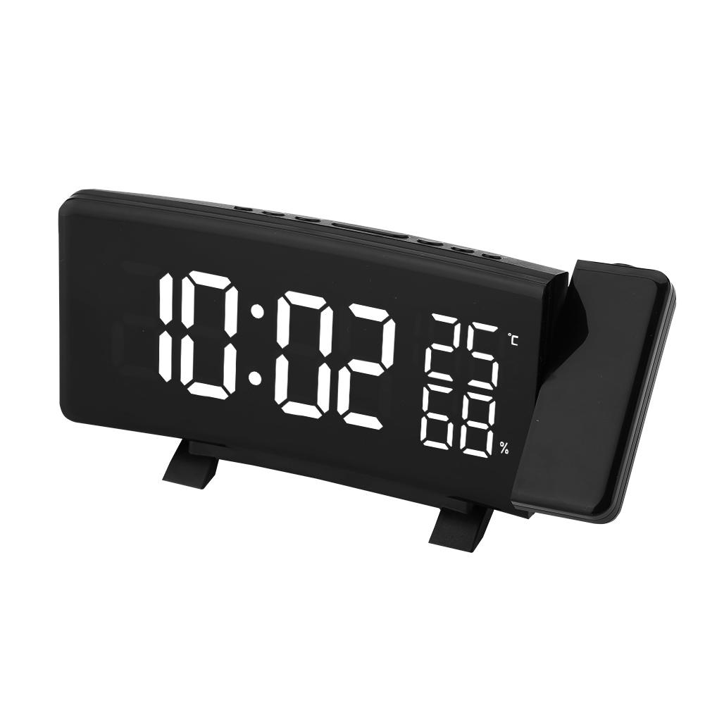 Digital Clock 3 Color Projection LED   Display Time Clock Temperature Humidity FM Radio 12