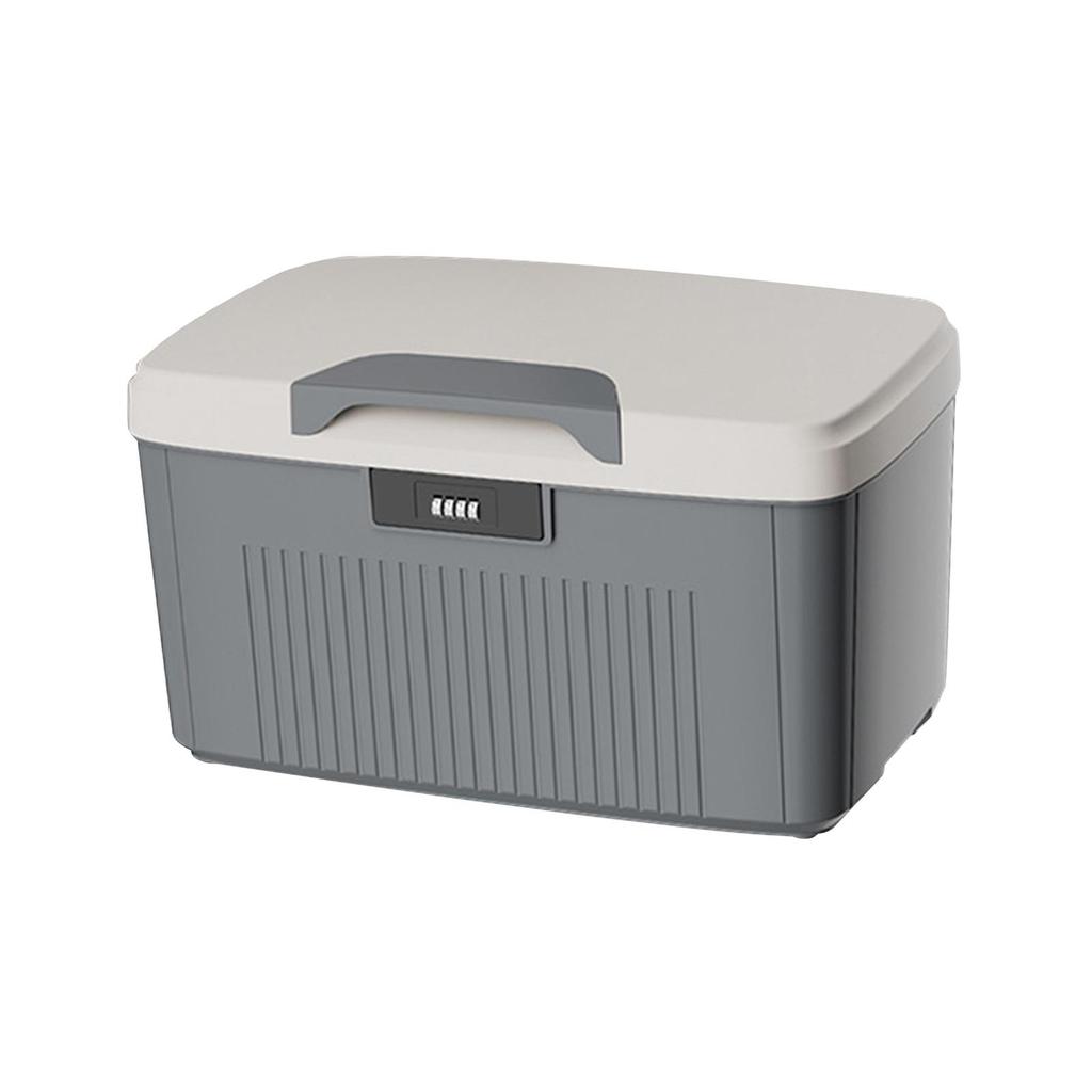 Lockable Storage Box Large Capacity Household Portable with Combination Lock Grey