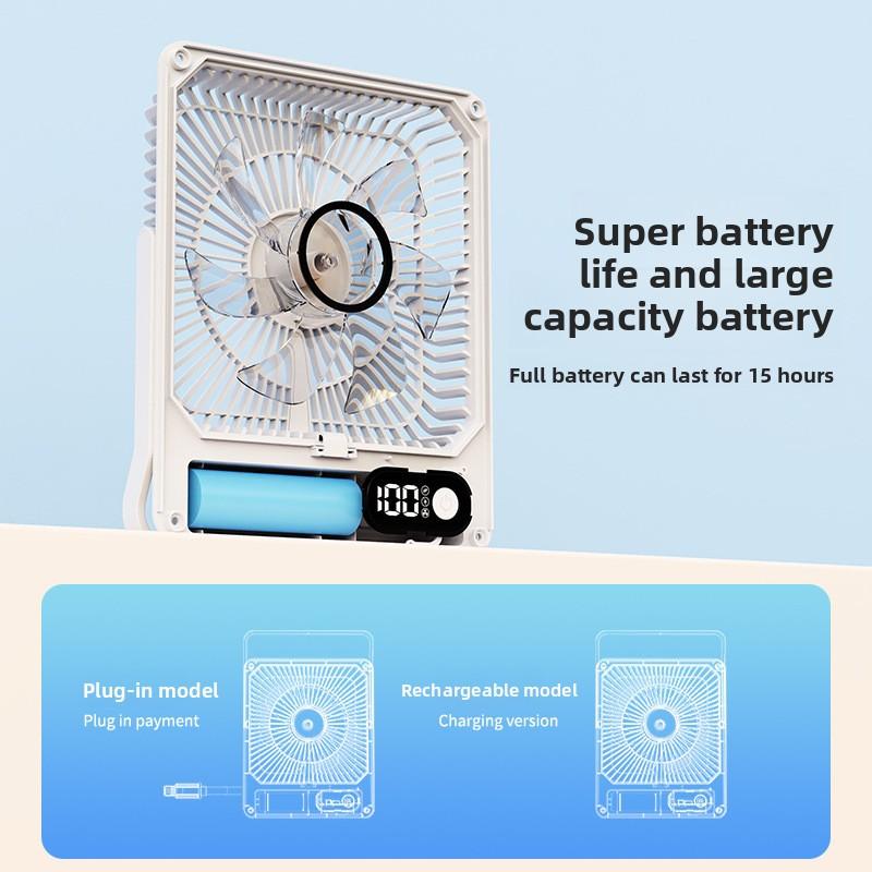 8 Inch USB Rechargeable Desk Fan 5 Speed Mini Cooling Fan Long Battery Life Quiet Fan for Student Dorm Home Office