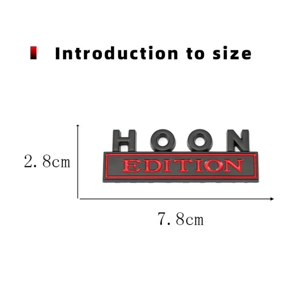 1Pc 3D Metal HOON Edition Logo Car Front Grille Badge Side Fender Rear Trunk Emblem Sticker Decal