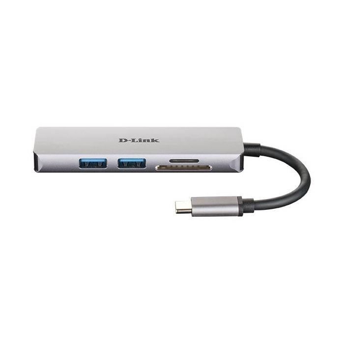 Hub USB-C 5-en-1 - D-Link - DUB-M530 - Vidéo Ultra HD 4K - 2 ports USB 3.0 - Coque aluminium