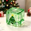 Stress Relief Cube Toy Christmas Clear Squeeze Toy, Santa Claus Tree Snowman Pattern Themed Cube, Slow Rising Sensory for Party Favors Travel Friendly