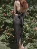 Seumaillingonmi Jacquard Satin Skirt (Black)