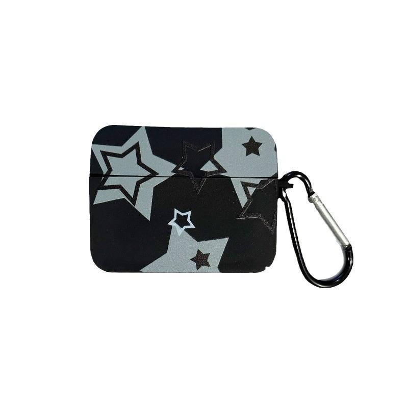 Black Star for AirPods Apple Bluetooth Wireless Headset Case Square Creative Trendy