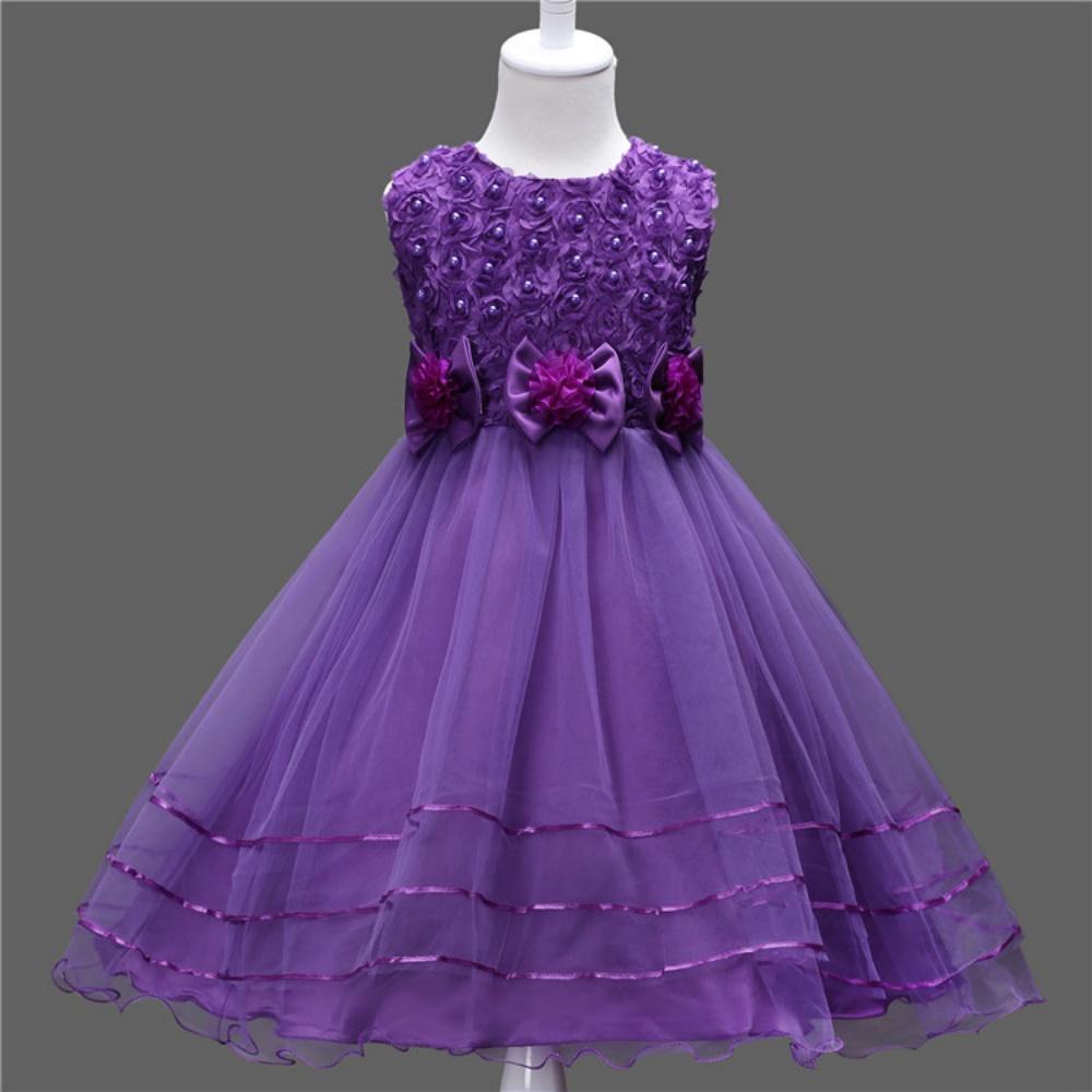 Kinder Prinzessinnen-Stil Mädchenkleid Netzrock Aufgeblasen Kinder Ärmellose Weste Hochzeitsfeier Zeremonie Blumenmädchen Outfit Elegant 120cm