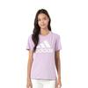 Adidas Letter Logo Print Crew Neck T-Shirt Women Tops Pink GV4030