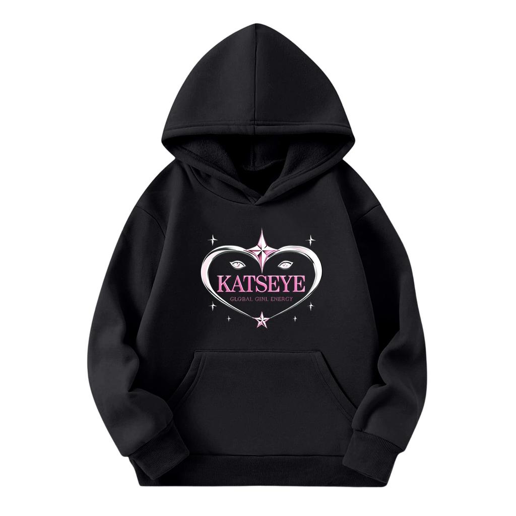 Kids Long Sleeve Letter Print Pullover Hoodie with Pockets, Loose Fit