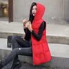 Down Cotton Vest Women's Mid-length Plus Size Thickened Autumn and Winter Fashion Slim Hooded Waistcoat Outer Wear