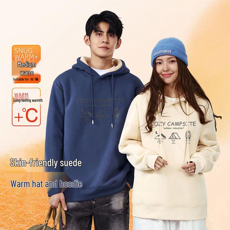 Baleno Men's Winter Thickened Lambswool Hoodie