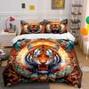 Fierce Tiger's Majestic Roar Bedding Sets Duvet Covers Pillowcases(1* Duvet Cover 2* Pillowcases Without Duvet Insert)