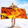 Flames Burning Fire Soft Beach Quick-Drying Bath Towel Large Absorbent Towel Blanket Suitable for Outdoor Travel Camping Yoga