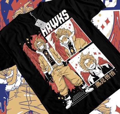 My Hero Academia anime Vingehelten Hawks Keigo Takami T-shirt manga Alle Størrelser