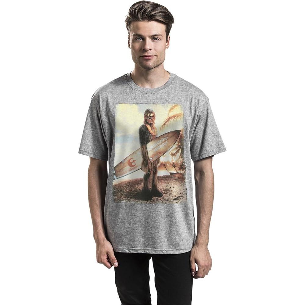 STAR WARS Mens Chewie On The Beach T-Shirt