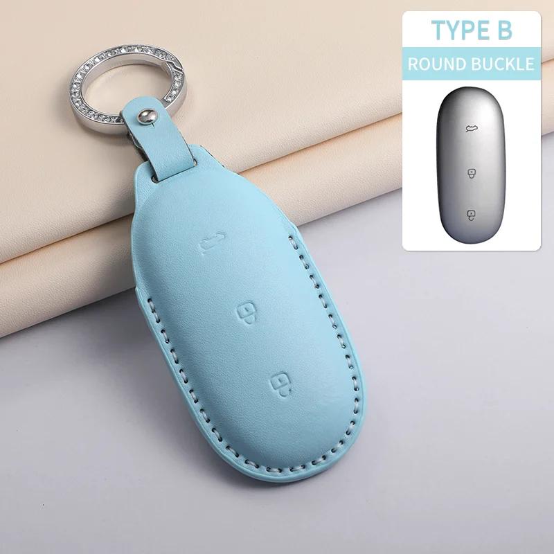 Pu Leather Car Key Case Cover For Lixiang L9 L8 L7 L6 Anti-Scratch Car Smart Remote Key Shell Protecter Decorative Accessories