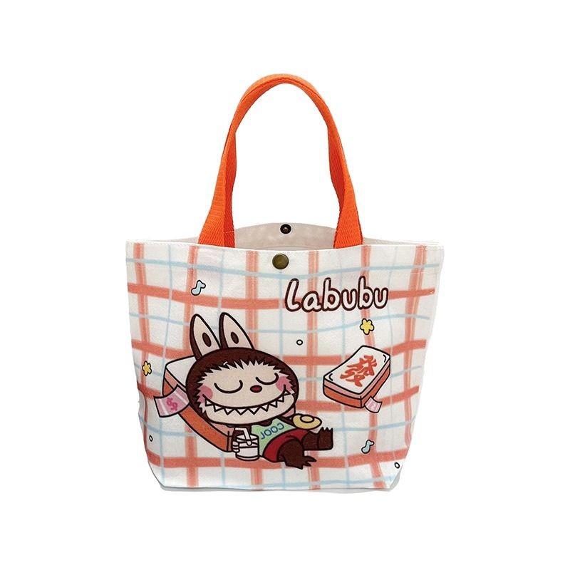 Cartoon Canvas Bag Girl Cute Hand Canvas Bag Going Out Versatile Hand Satchel Tote Bag