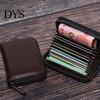 Travel Card Organizer Men Wallet Large Capacity Smooth Faux Leather Zipper Closure Organ Shape Multi Pockets Credit Holder Accordion