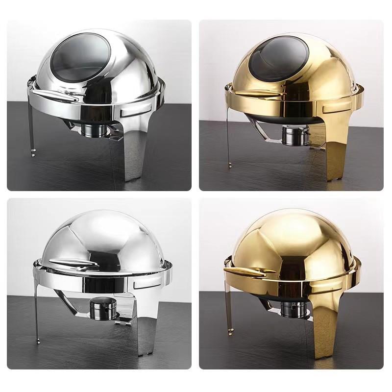 6L/9L Large Capacity Visible Dining Stove Stainless Steel Buffet Stove Alcohol Stove Hotel Restaurant Flip Cover Insulated Stove