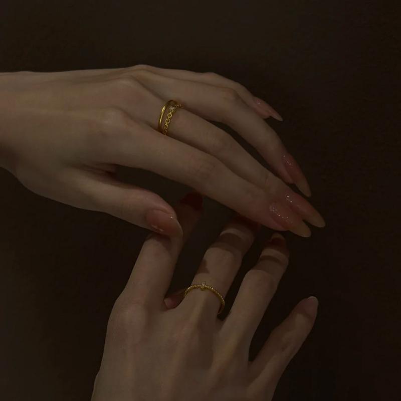 Fashion Minimalist Style Slim Rings for Women Single Diamond Geometric Ring Adjustable Party Suitable for Daily Jewelry Gifts