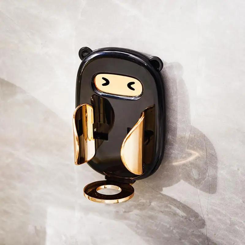 

Настенная подставка для зубных щеток Подставка для электрических зубных щеток Органайзер для электрических зубных щеток без проколов Аксессуары для ванной комнаты Black Gold