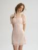 Sinseuden Peony Square Neck Mini Dress