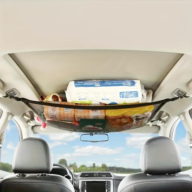 Adjustable Double-Layer Car Ceiling Cargo Net Bag - Fit for SUVs, Long Travel Organizer for Tents, Quilts, Toys, and More, Car Camping Goods Network