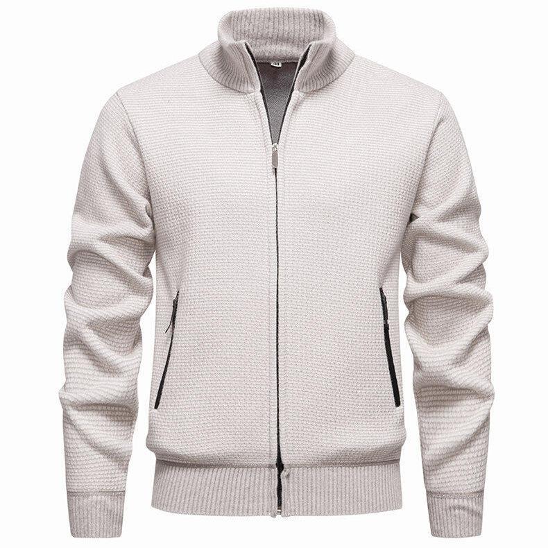 Winter Men's Sweater Knitted Jacket Men's Cardigan Stand Collar Slim Fit