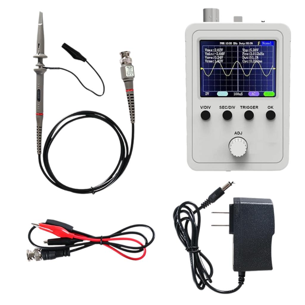 Easy to Use Digital Oscilloscope with 2.4" LCD, BNC Clip Cable Pre Assembled for Immediate Use in Electrical Experiments