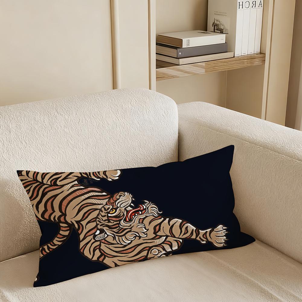 Fashion print jungle tiger Pillow Case Suitable for Office Bedroom Sofa Home Decoration Rectangle Cushions