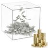 Cube Transparent Acrylic Money Bank New Large Capacity Piggy Bank Simple Clear Cash And Coin Saving Bank Home Decoration