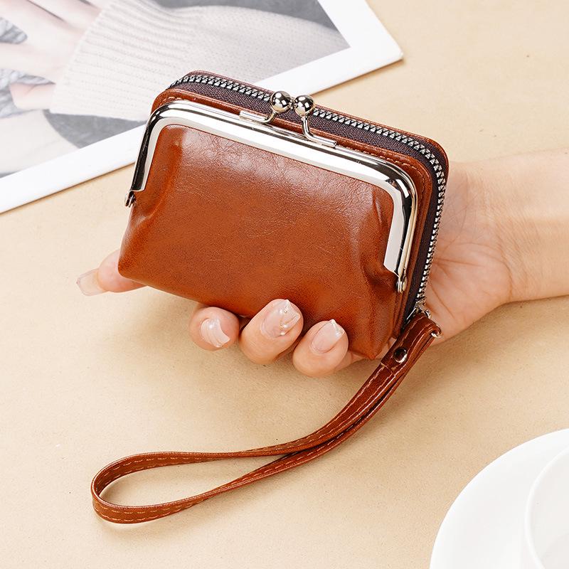 LONNY Women's 4-Inch Snap Coin and Card Holder Purse with Zipper Clip