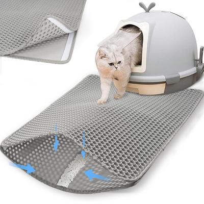 Cat Litter Toilet Scatter Prevention Velcro Easy Mold Odor Highly Light Gray Mat, 60x45cm Direct from Japan