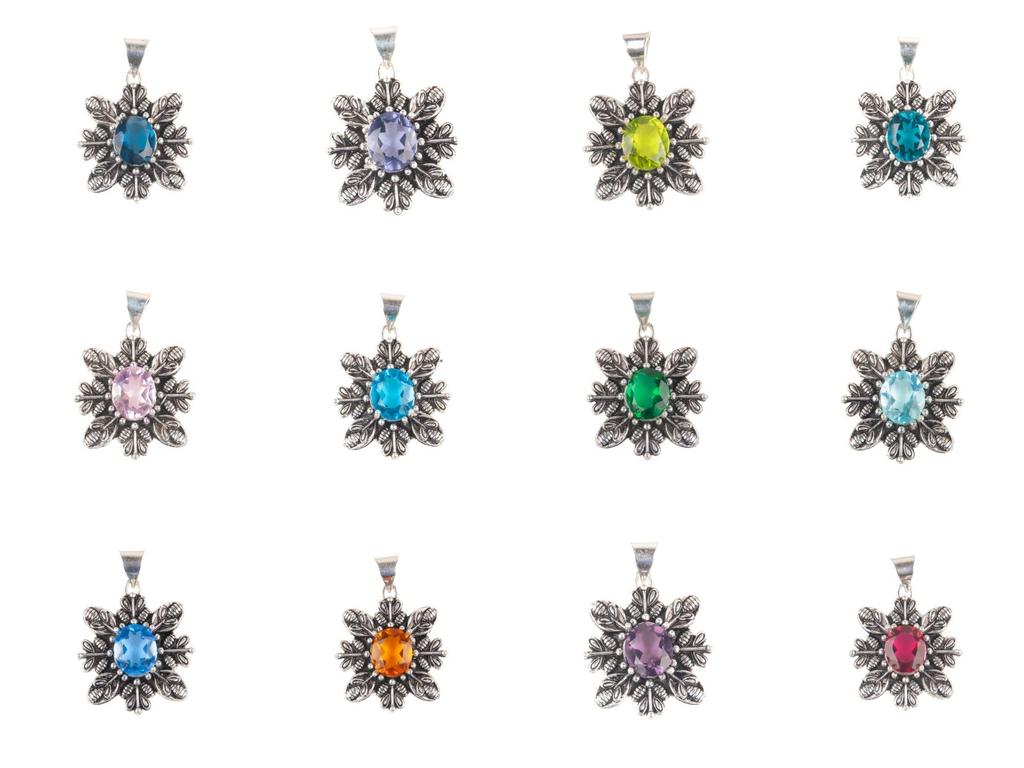 Asthenic Multi Gemstone Pendant, 925 Sterling Silver Jewelry, Handmade Pendant CP-10