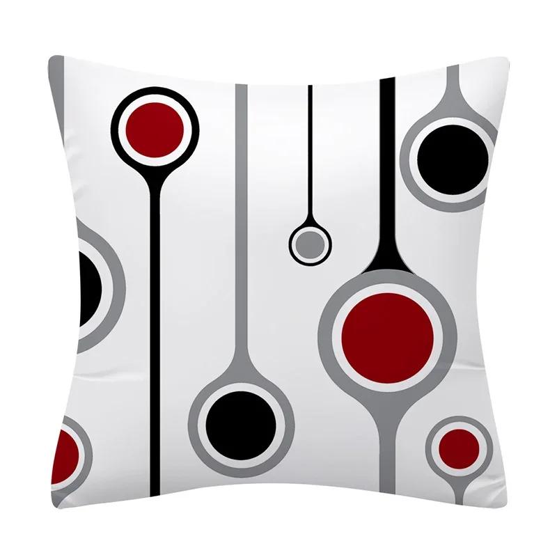 45X45Cm Red Series Geometric Pillowcase Abstract Pachwork Square Cushion Cover Sofa Car Waist Throw Pillowslip Home Decor