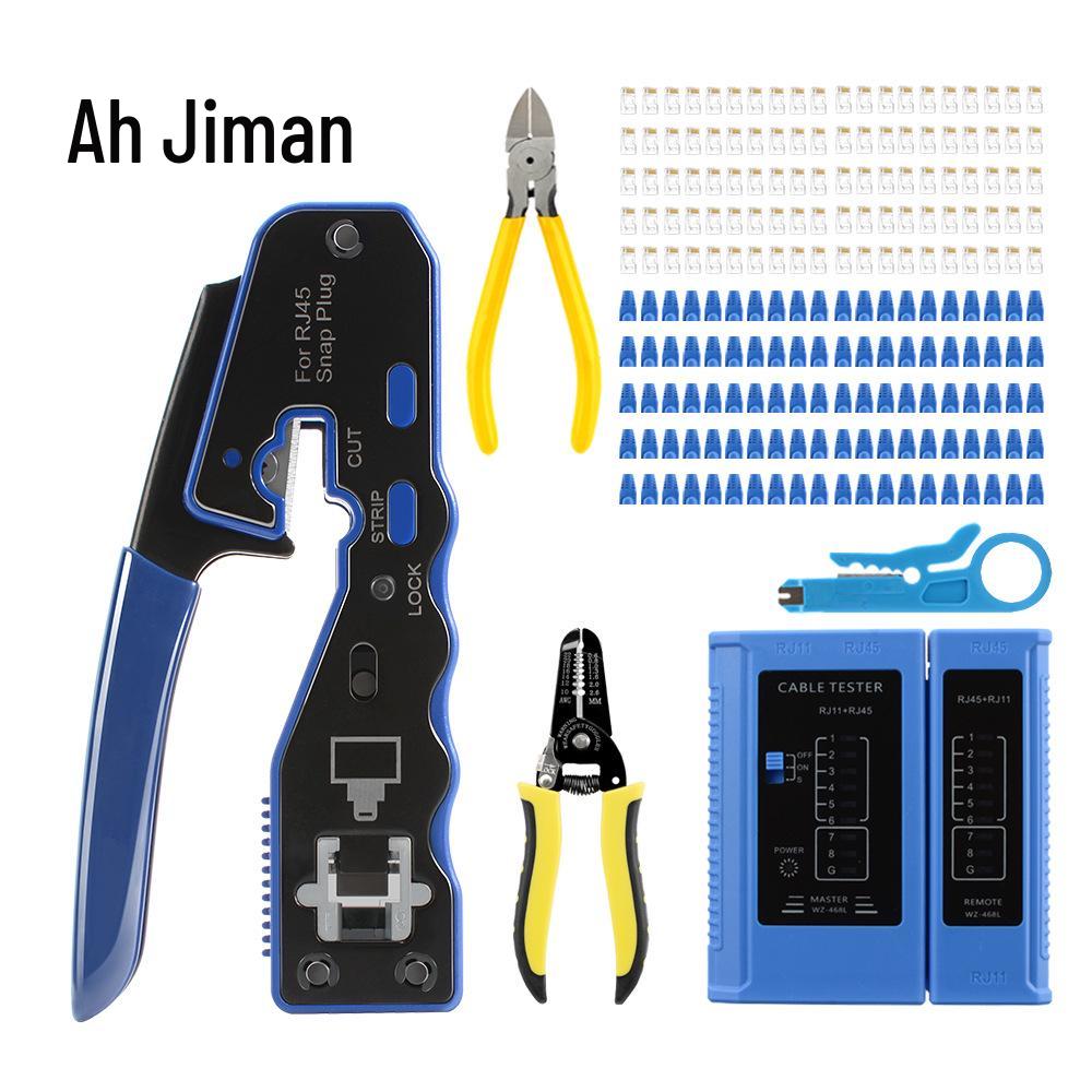 Ajiman 8P Single-Use Network Cable Crimper for Cat5e/Cat6 Through-Hole Crystal Head