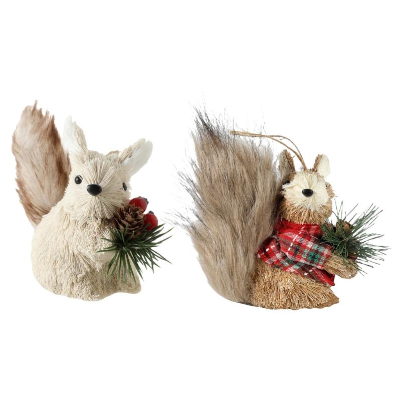 Handcrafted Hanging Squirrel Holiday Decoration Foam Christmas Ornament For Indoor Window Desktop Holiday Display