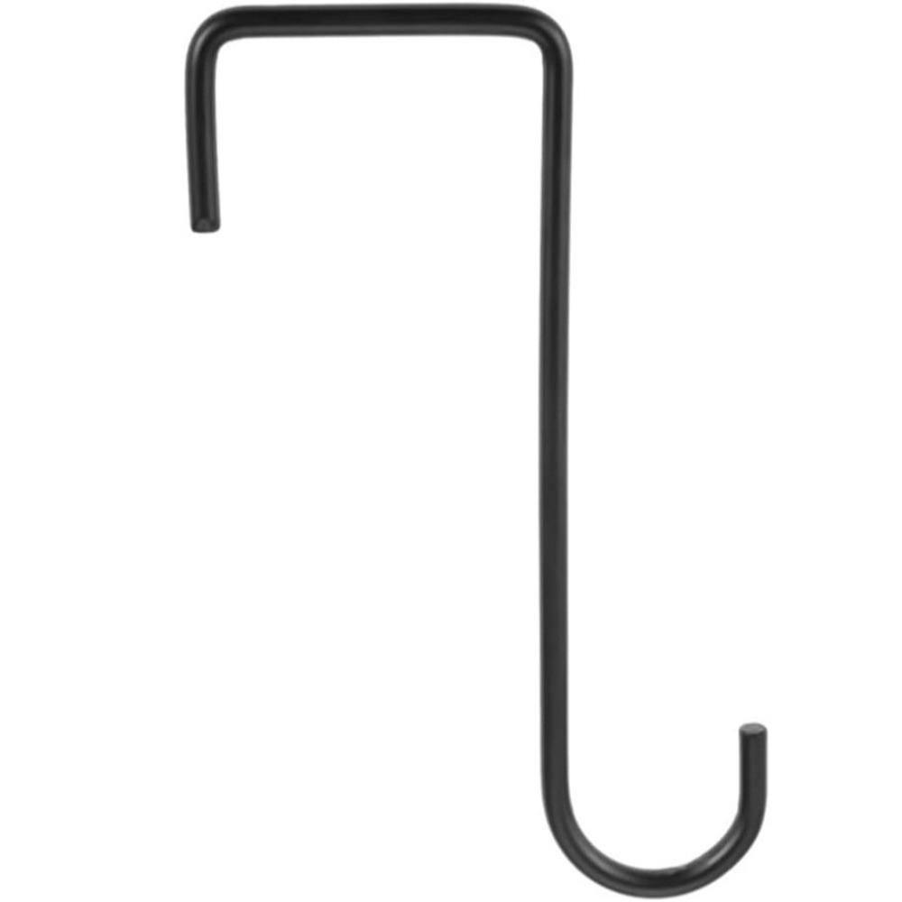 6pcs Solid Iron Fence Hooks Black 6 Inch Length Patio Hooks No Screw Needed Durable Metal Hangers Backyard