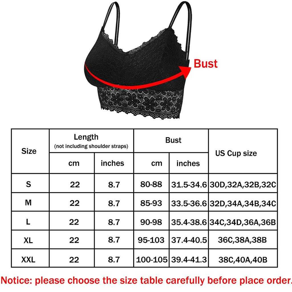6 Pieces V Neck Bra Seamless Lace Bra Suspender Vest With Chest Mat Sports Bra