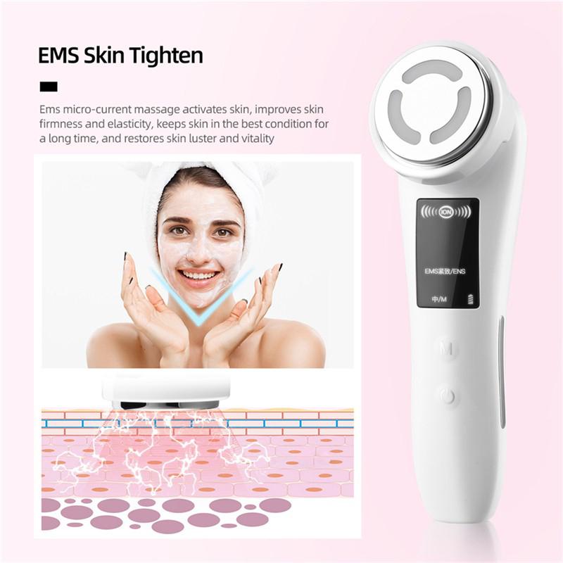 Dispositivo de belleza facial BY2 5 en 1, LED Photon EMS, reafirmante facial, herramienta de belleza antienvejecimiento y antiarrugas