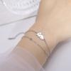 Lucktune Cute Cat Bracelet Stainless Steel Animal Pendant Bead Chain Bracelet Chat for Women Men Trendy Kpop Jewelry Couple Gift