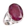 Red Ruby(Simulated) Gemstone Handmade 925 Sterling Silver Jewelry Ring S.6 j8J88