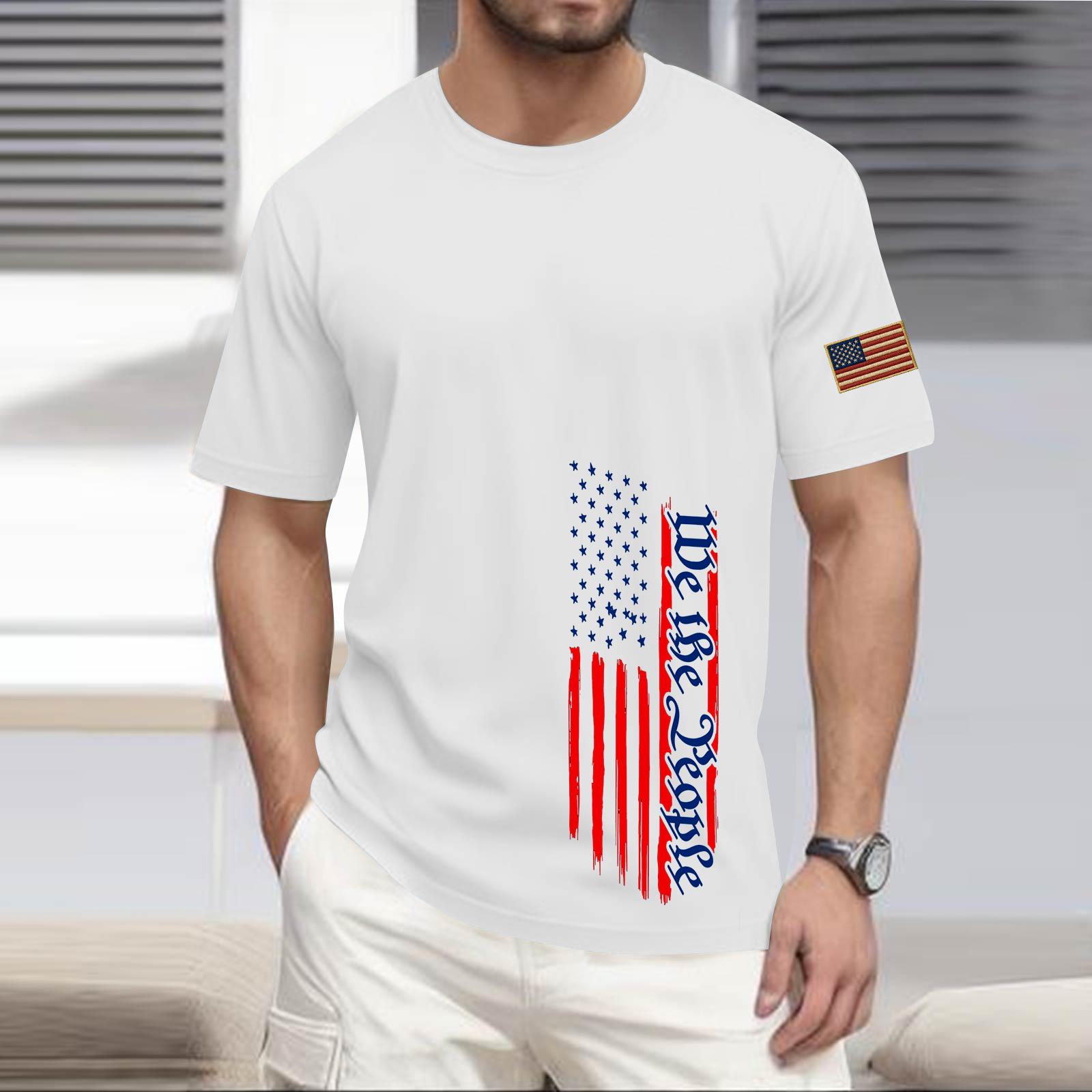 Men s Casual Round Neck Lightweight Short-Sleeve Top XL белый