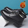 High-top Martin boots, winter leather shoes, fleece, thickened warm cotton shoes, soft-soled casual shoes