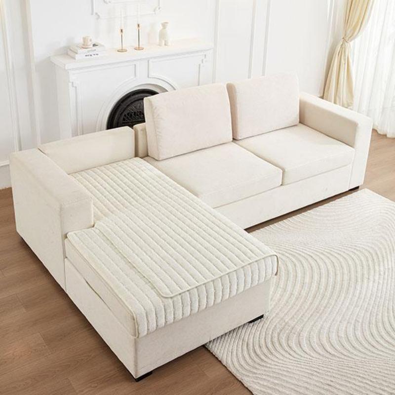 Prosta Poduszka na Sofę Flanelowa Antypoślizgowa Skórzana Poduszka na Sofę Zima Dekoracja Mebli do Salonu Zestaw Sofy Całkowicie Owinięty Ręcznik z Piaskowego Włosia