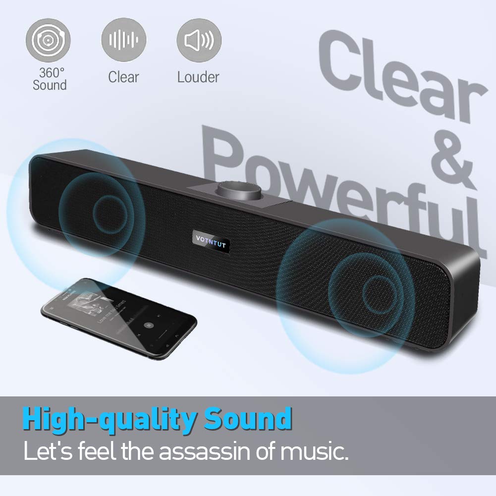Computer Speakers Wired USB Desktop Speakers Stereo USB Powered Desktop Soundbar Laptop Speakers for PC Tablet Desktop Mobile Phone Laptop MP3 (2021