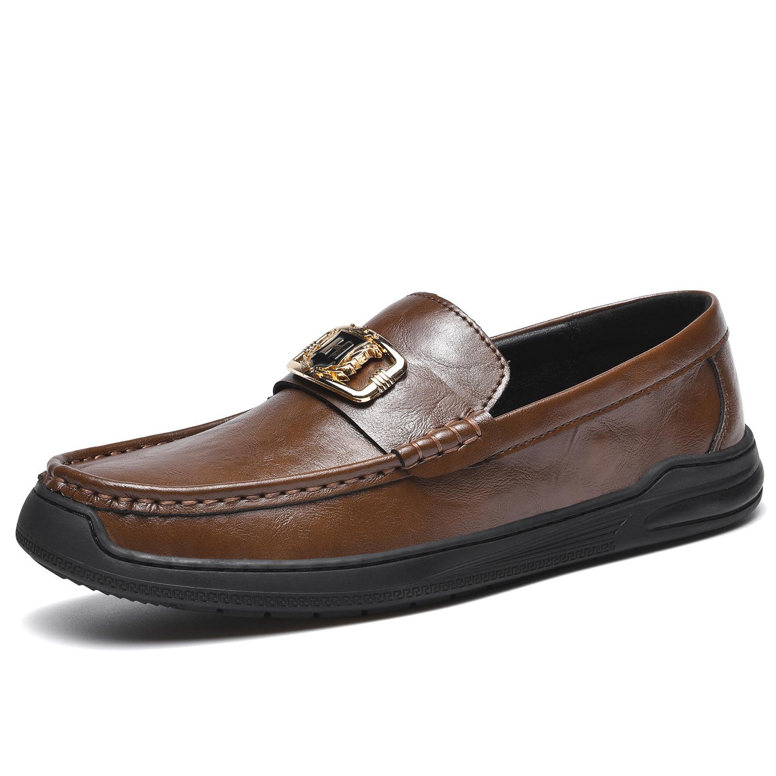 

On May 21, summer new leather cowhide Doudou shoes 2025 men s shoes live broadcast popular casual leather shoes 44