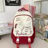 Korean Cute Cartoon Cat Women's Backpack Junior High School Students Schoolbag Large Capacity Multi-compartment Storage Waterproof Travel Backpack