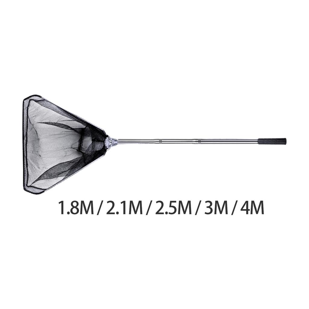 Floating Fish Net Foldable Pole Multifunctional Collapsing Handle Practical Accessories Stainless Steel for Adults and Children