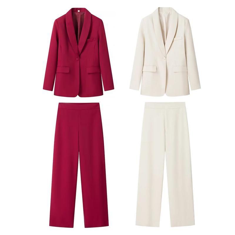 Fall and Winter New Women's Clothing Suit Tuxedo Collar Suit Outwear 2729187 High Waist Casual Pants 4043066