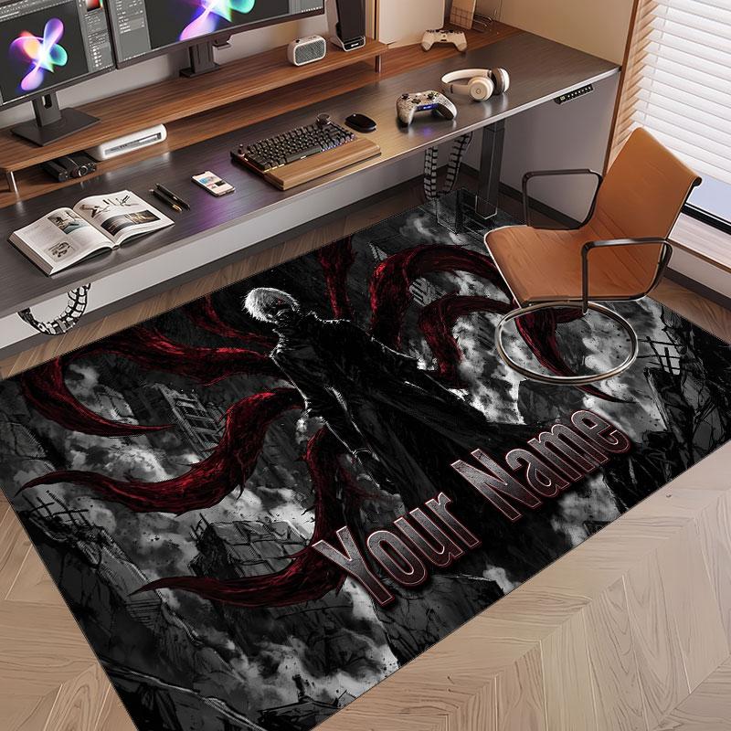 Custom Name Crystal Velvet Rug,Tokyo Ghoul Comfortable Anti Slip Floor Mat For Room Decoration